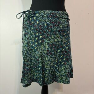 Patagonia Lithia Convertible Skirt/Bandeau Halter Top Peacock Print Size M